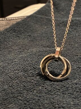 Interlocking Circle Pendant Necklace - Silver